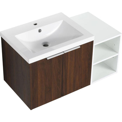 36 Inch Soft Close Doors Bathroom Vanity With Sink, A Small Storage Shelves, 24" and 12" Combination Cabinet,(KD-Packing)