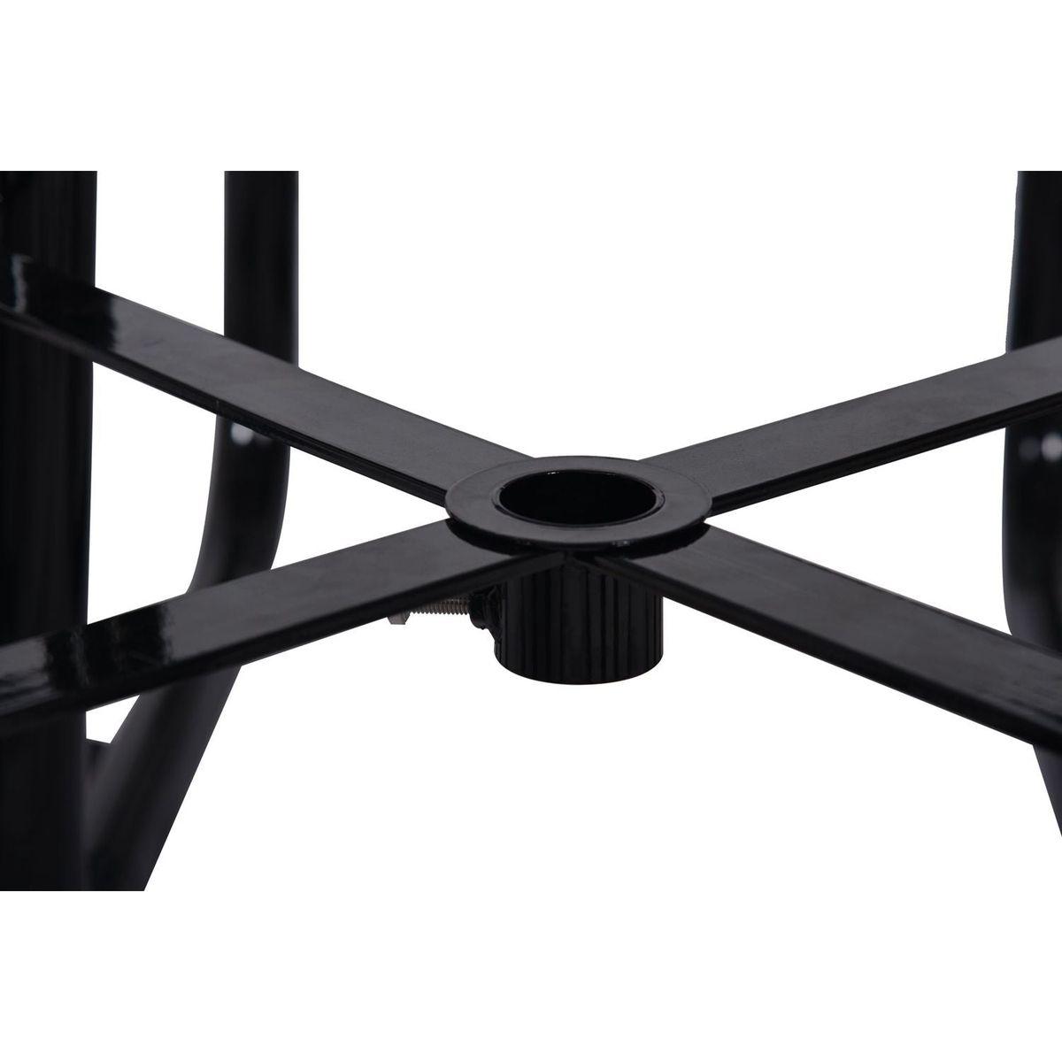 Square Outdoor Steel Picnic Table 46" blue, with umbrella pole