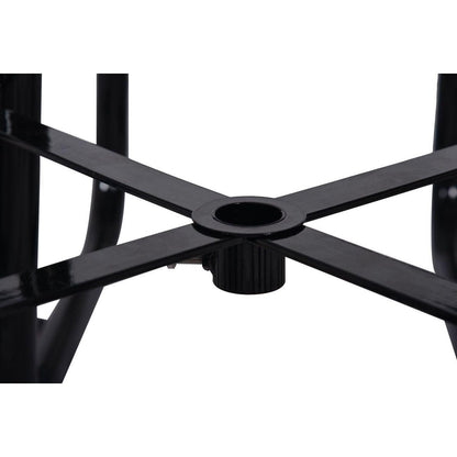 Square Outdoor Steel Picnic Table 46" blue, with umbrella pole