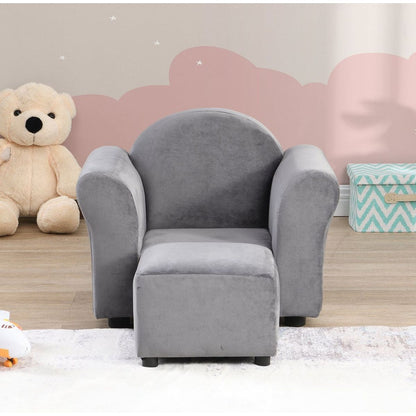 Kids Chair, Kids Upholstered Couch with ottoman