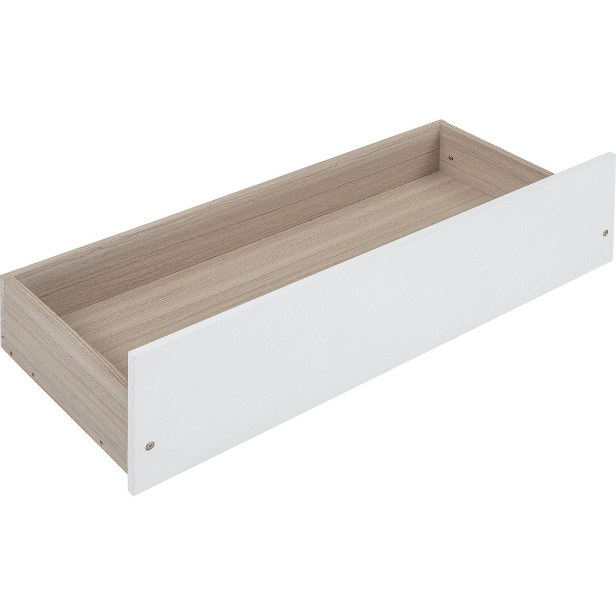 Twin Size Wooden House Bed with Two Drawers, White