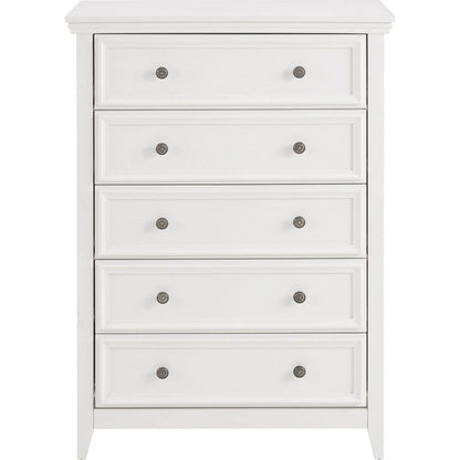 Modern 5 Drawers Dresser 5 Drawers Cabinet,Chest of Drawers Closet Organizers and Storage Clothes Storage Drawers Cabinet for Living Room, Farmhouse Dresser Organizer WHITE