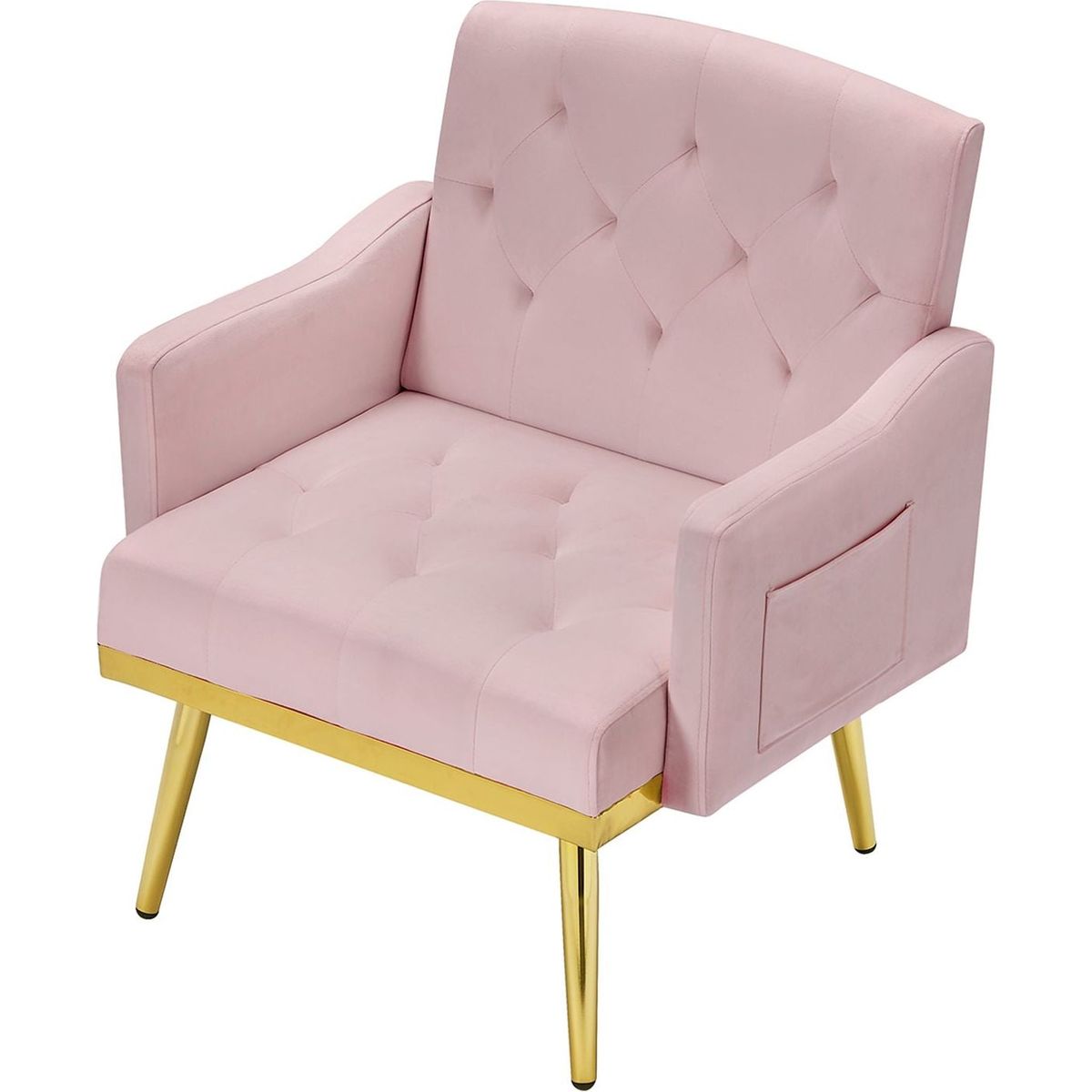 PINK velvet armchair with metal legs