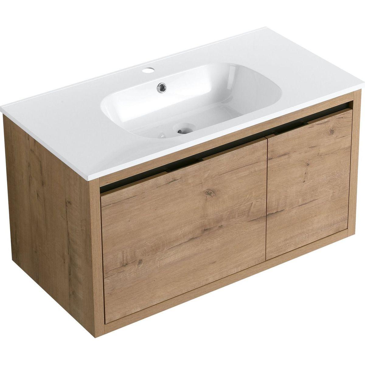 36 Inch Wall Mounted Bathroom Vanity With Gel Sink