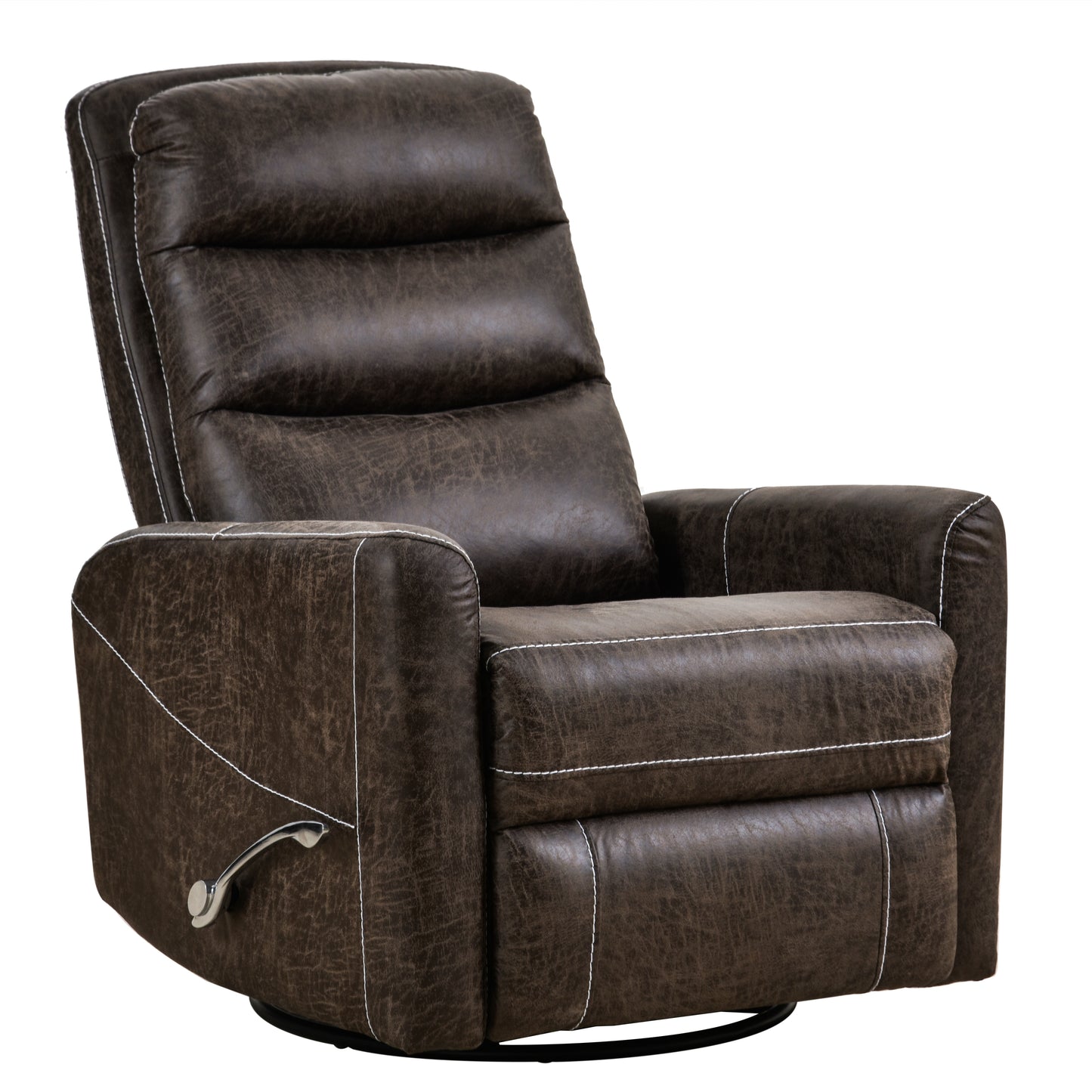 Swivel Glider Rocker Recliner Chair for Nursery,Manual Swivel Rocking Recliner,Mordern Home Theater Seating Soft Reclining Chairs for Living Room,Brown