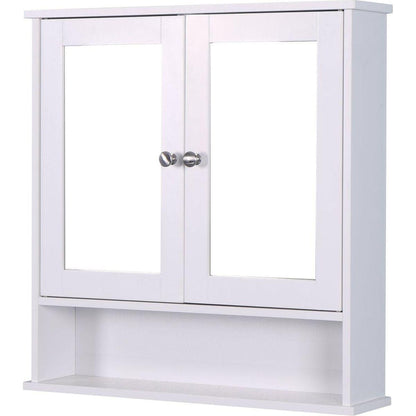 Wall Mounted Bathroom Cabinet with 2 Mirror Doors and Adjustable Shelf