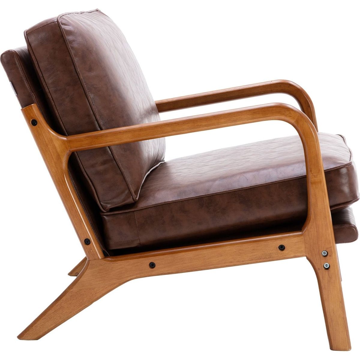 Wood Frame Armchair, Modern Accent Chair Lounge Chair for Living Room