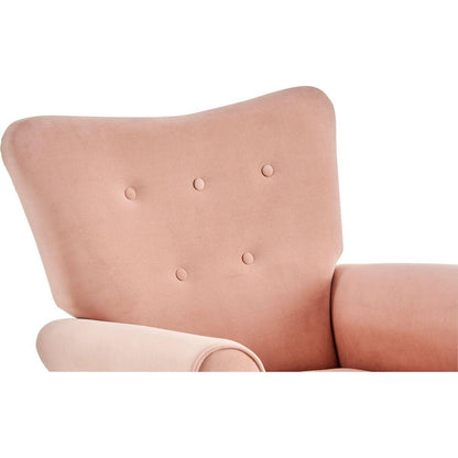 Baby Room High Back Rocking Chair Nursery Chair, Comfortable Rocker Fabric Padded Seat, Modern High Back Armchair