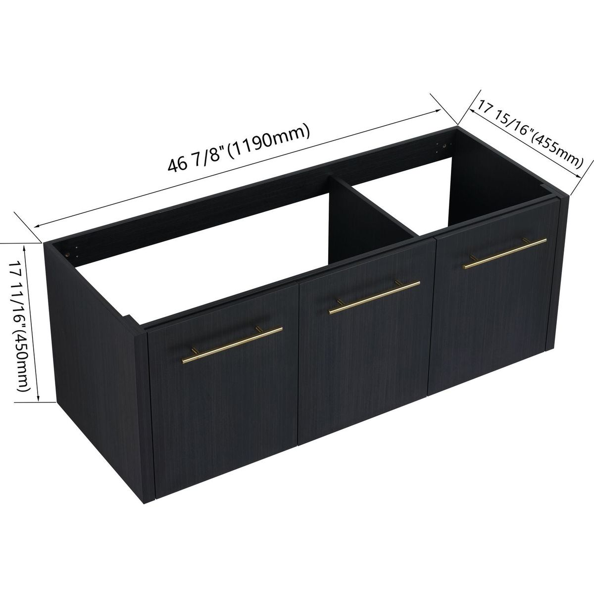 48 Inch Wall-mounted Bathroom Vanity (Only the Cabinet Body, No Top Sink)-BVB09148BCT