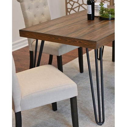 Ashford 7-Piece Dining Set, Hairpin Dining Table with 6 Chairs, 4 Color Options