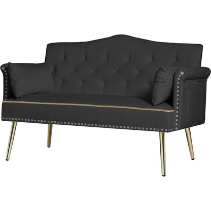 BLACK 2 SEATER SOFA