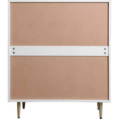 Wooden Tall 4 Drawer Dresser,Chest of Drawers with 4 Metal Legs, Anti-Tipping Device for Bedroom,Living Room