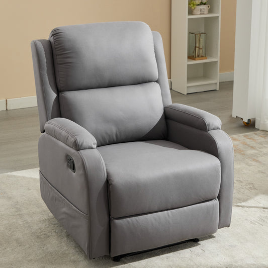 Best Choice Recliner Chair Living Room Reclining Sofa Chair, Home Theater Seating Modern Recliner, Manual Recliner Sofa Chair for Living Room/Office/Apartment, Easy-to-Reach Side Button - Gray