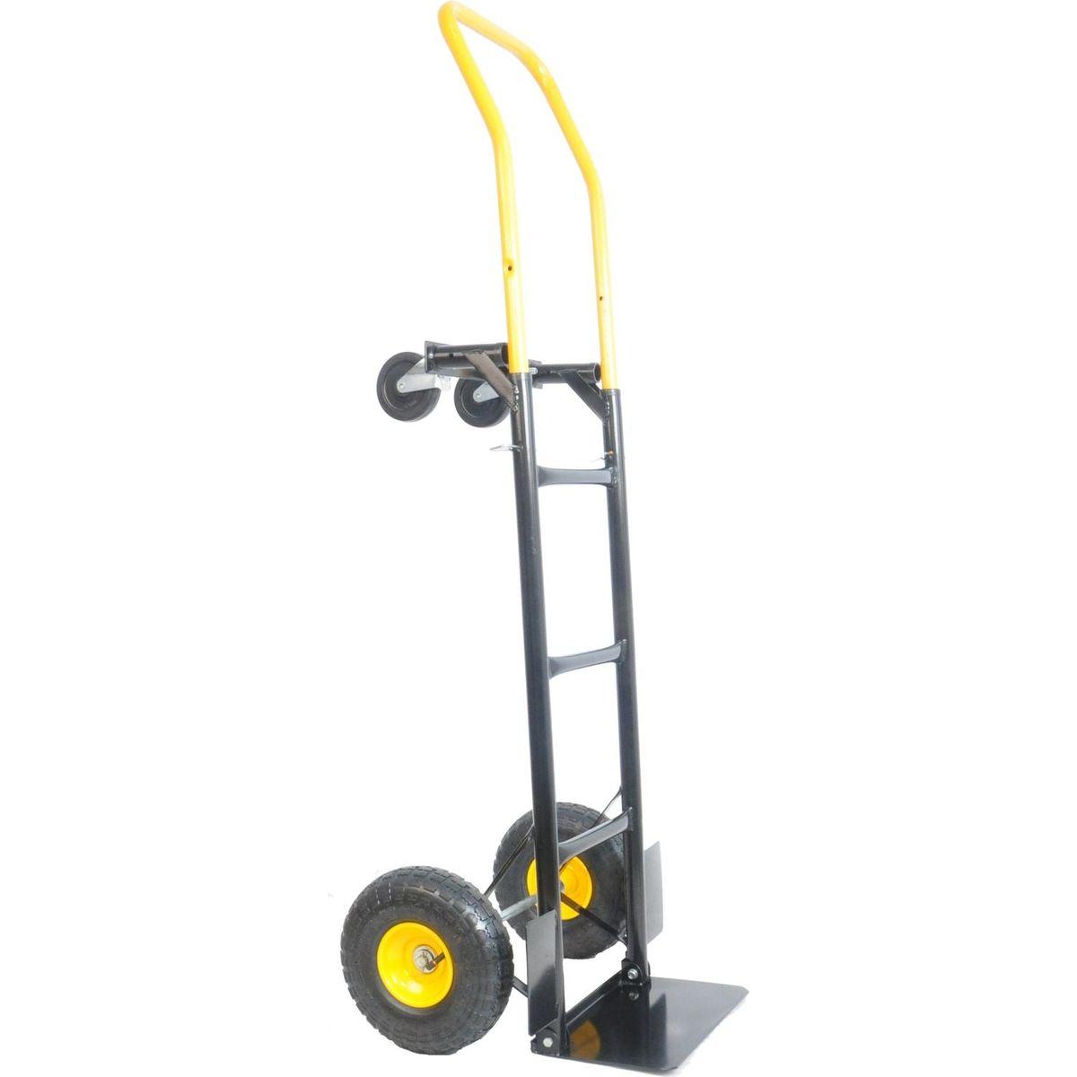HT1006BK-YL Hand Truck Dual Purpose 2 Wheel Dolly Cart and 4 Wheel Push Cart with Swivel Wheels 330 Lbs Capacity Heavy Duty Platform Cart for Moving/Warehouse/Garden/Grocery