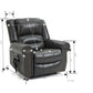 Power Lift Recliner Chair Heat Massage Dual Motor Infinite Position Up to 350 LBS, Faux Leather, Heavy Duty Motion Mechanism with USB Ports, Grey