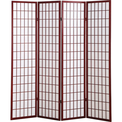 4 Panel Oriental Shoji Screen / Room Divider, Cherry