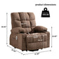 Power Lift Recliner Chair Recliners for Elderly with Heat and Massage Recliner Chair for Living Room with Infinite Position and Side Pocket,USB Charge Port.BROWN