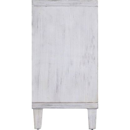 Accent Cabinet 4 Door Wooden Cabinet Sideboard Buffet Server Cabinet Storage Cabinet, for Living Room, Entryway, Hallway, Office, Kitchen and Dining Room, White Wash
