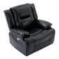 360 Swivel and Rocking Home Theater Recliner Manual Recliner Chair with a LED Light Strip for Living Room,Bedroom, Black