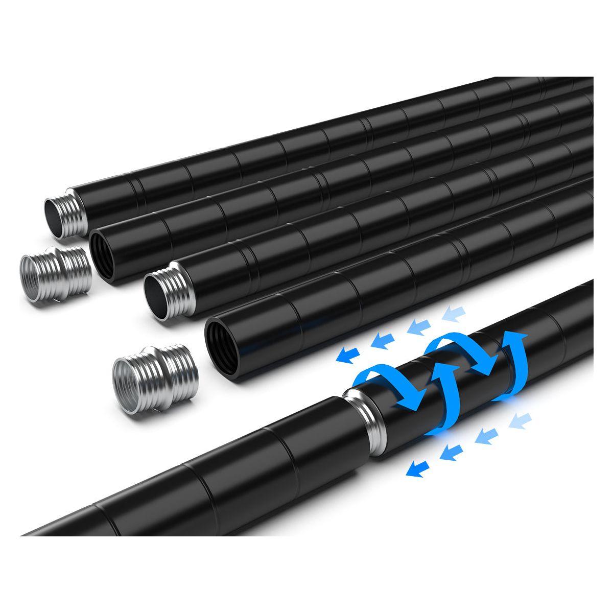 6 Tier Shelf Corner Wire Shelf Rack Pentagonal Shelves Adjustable Metal Heavy Duty Free Standing Corner Storage Display Chrome Rack for Bathroom, Living Room, Kitchen - Black