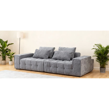 Sofa Couch for Living Room, Modern Loveseat Sofa with Extra Deep Seats, Comfy Armrests, Couches for Living Room Apartment Lounge, Easy Assembly, Grey