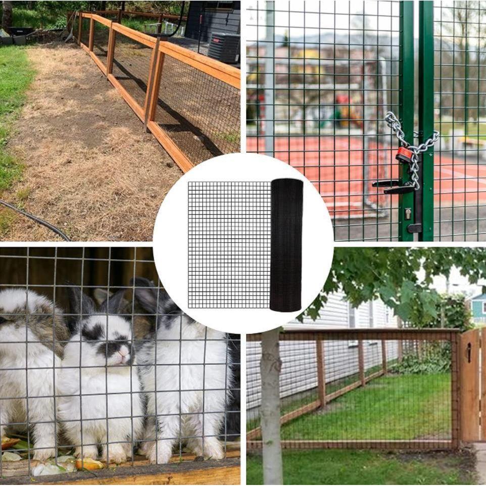 36 inchx50 ft Black Vinyl Coated Hardware Cloth 19 Gauge 1/4 inch Black PVC Hardware Cloth, Black Welded Wire Fence Supports Poultry-Netting Cage-Home Improvement and Chicken Coop - Streamdale Furniture