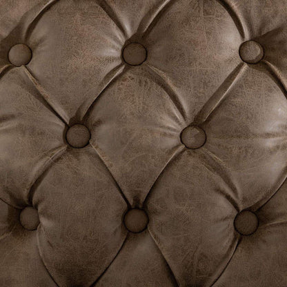 French Style Solid Wood Frame Antique Painting,Hand-pulled buckle decoration PU artificial leather Dining Chair with Nailhead Trim, Wood Legs,Density Foam,Steel Spring inner,Set of 2,Brown