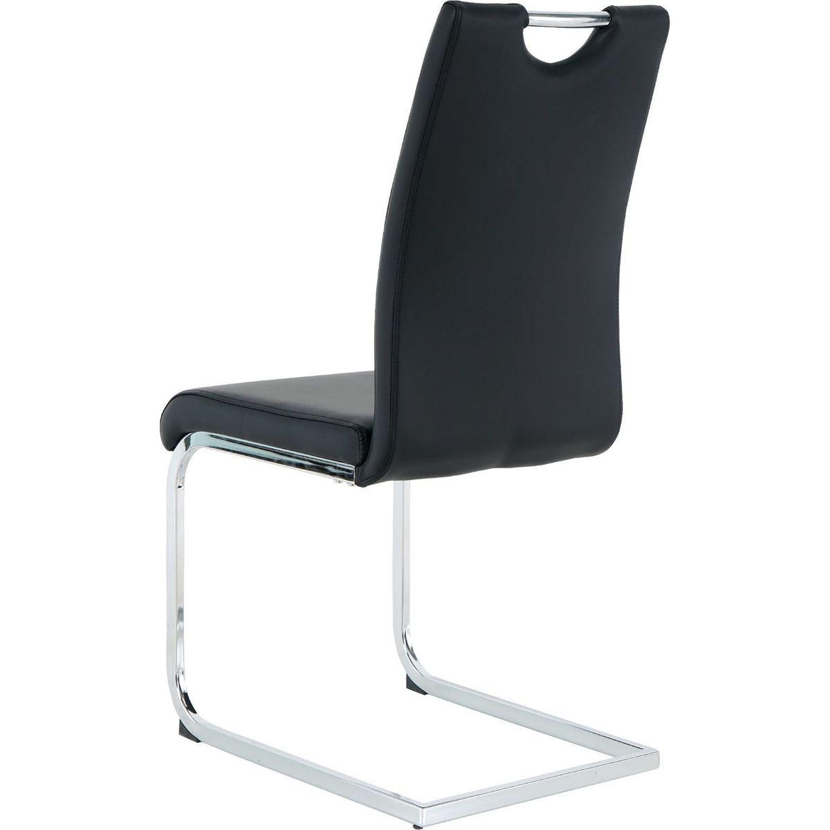 Modern Dining Chairs with Faux Leather Padded Seat Dining Living Room Chairs Upholstered Chair with Chrome Metal Legs Design for Kitchen, Living, Bedroom, Dining Room Side Chairs Set of 2