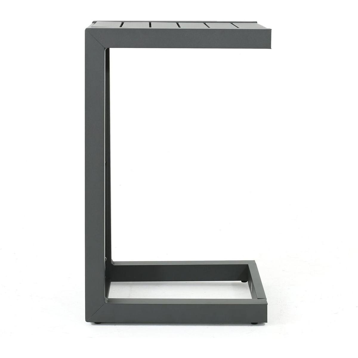 CAPE CORAL ALU C-SHAPED TABLE GREY