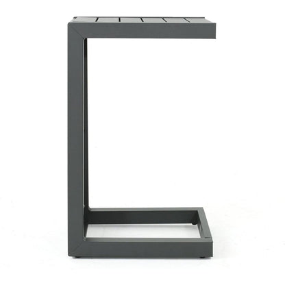 CAPE CORAL ALU C-SHAPED TABLE GREY