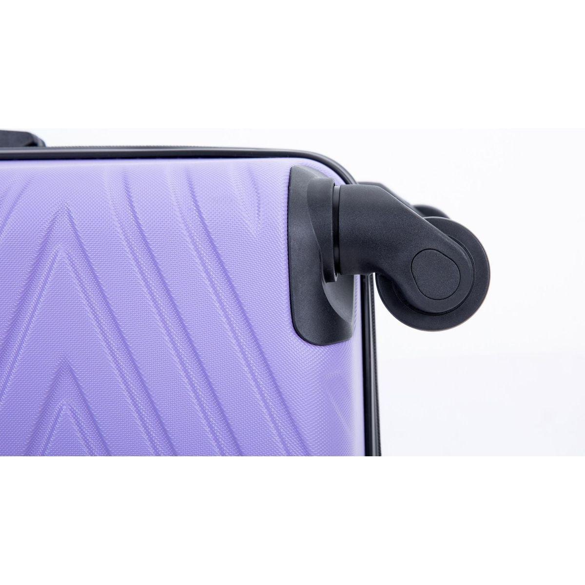 luggage 4-piece ABS lightweight suitcase with rotating wheels, 24 inch and 28 inch with TSA lock, (16/20/24/28) LIGHT PURPLE