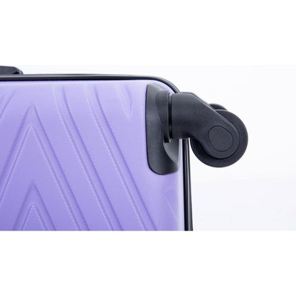 luggage 4-piece ABS lightweight suitcase with rotating wheels, 24 inch and 28 inch with TSA lock, (16/20/24/28) LIGHT PURPLE