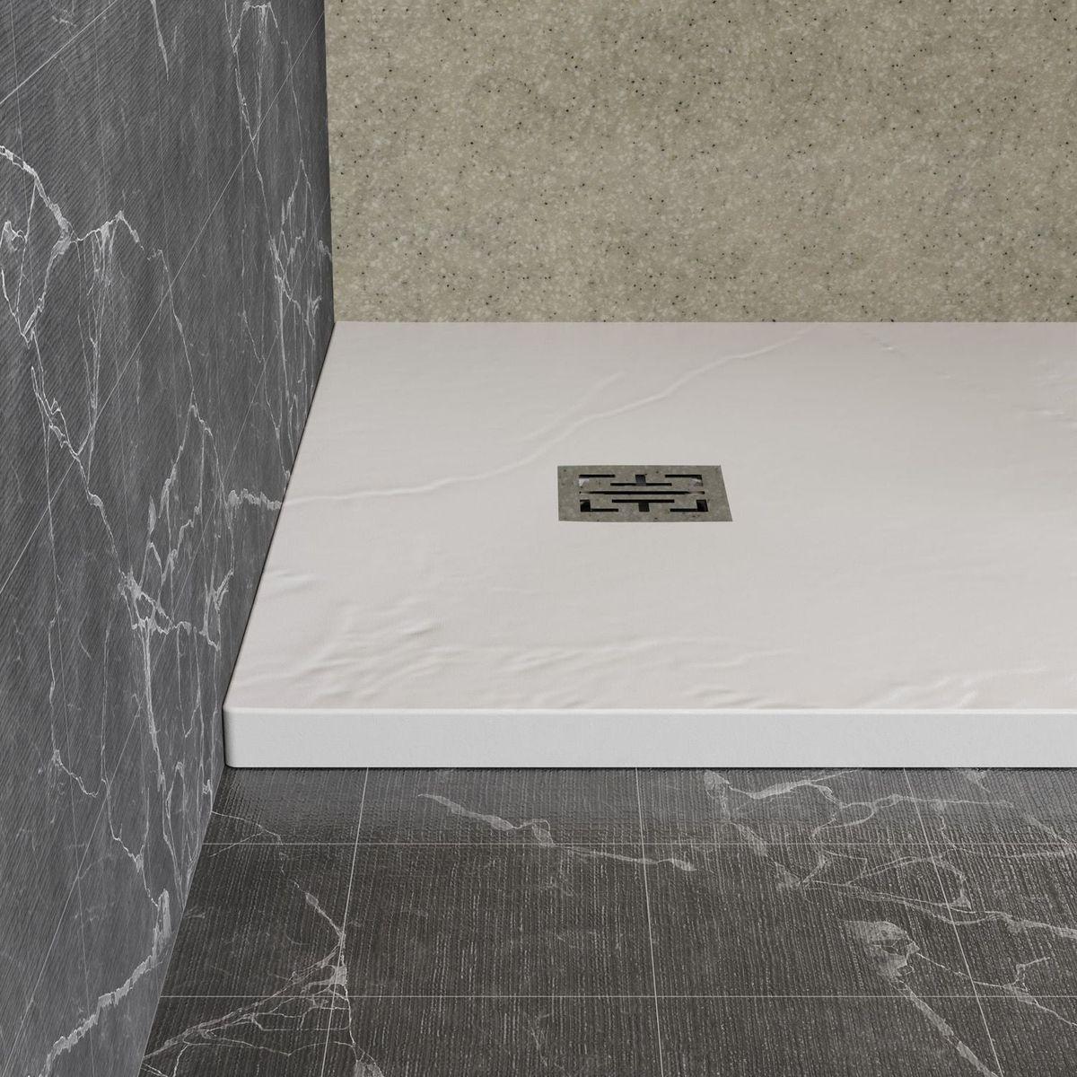 32"x48" White ABS & Acrylic Shower Base with Drain kit and Stainless Steel Cover