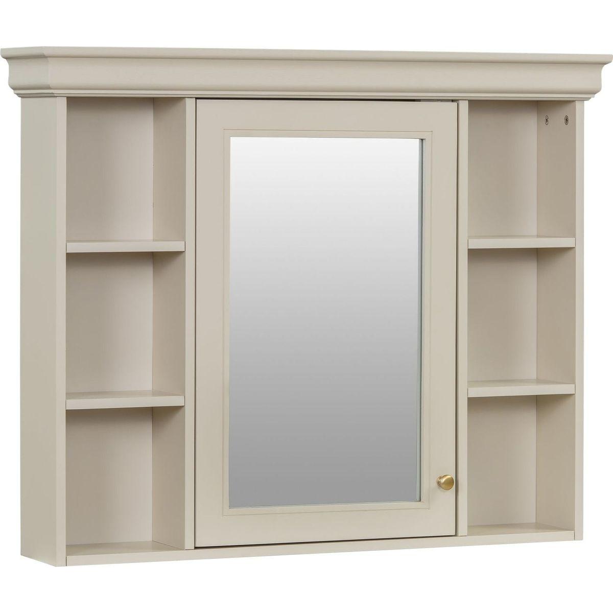 35" x 28" Blue Wall Mounted Bathroom Storage Cabinet with Mirror Door, Modern Bathroom Wall Cabinet with Mirror, Medicine Cabinet with 6 Open Shelves