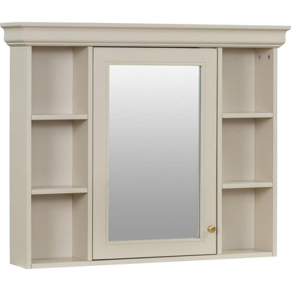 35" x 28" Blue Wall Mounted Bathroom Storage Cabinet with Mirror Door, Modern Bathroom Wall Cabinet with Mirror, Medicine Cabinet with 6 Open Shelves