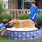 Foldable Pet Swimming Pool, Portable Dog Bathing Tub, 12" x 55" Plastic Large Dog Pool for Outdoor Dogs and Cats, Blue