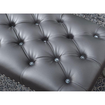 Decor Maxem Tufted FabricUpholstered Bench with Nailhead Trim