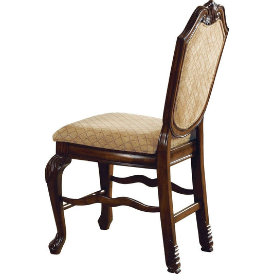 Chateau De Ville Counter Height Chair (Set-2), Fabric & Espresso