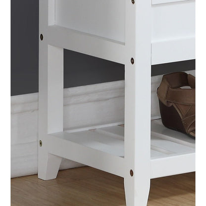 Rouen Seating Bench with Shoe Storage, White