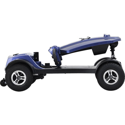 MAX PLUS BLUE 4 Wheels Outdoor Compact Mobility Scooter with 2pcsx20AH Lead acid Battery,Max Driving Range 16 Miles with Cup holders & USB charger port