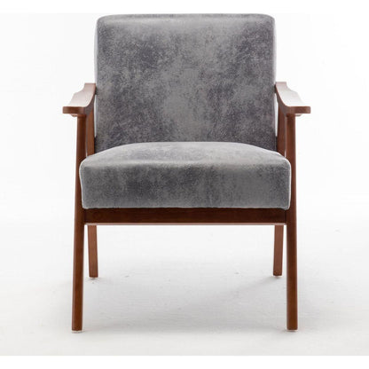 Mid-Century Modern Chair, Living Room Chair with Solid Wood Frame, Accent Chair Extra-Thick Backrest, Wingback Chair for Bedroom, Reading Room, Living Room, Lounge Chair Indoor