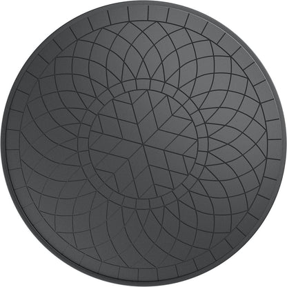 47.24-inch Cast Aluminum Patio Dining Table With Black Frame and Carved Texture on the Tabletop