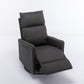 Cotton Linen Fabric Swivel Rocking Chair Glider Rocker Recliner Nursery Chair With Adjustable Back And Footrest For Living Room Indoor,Dark Gray