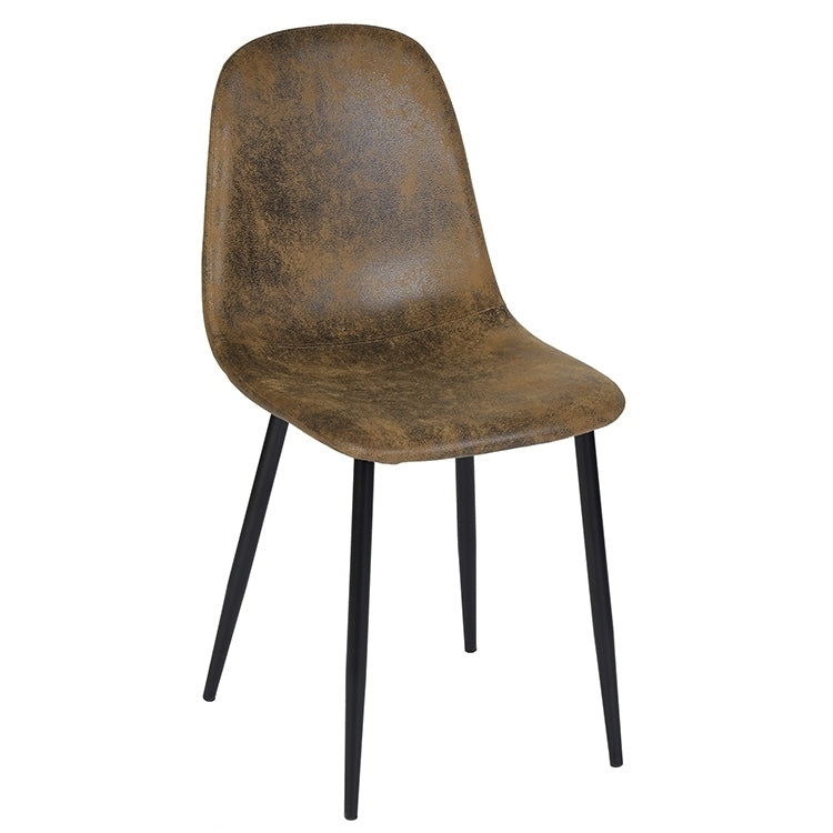 Set of 4 Scandinavian velvet chairs -Suede brown