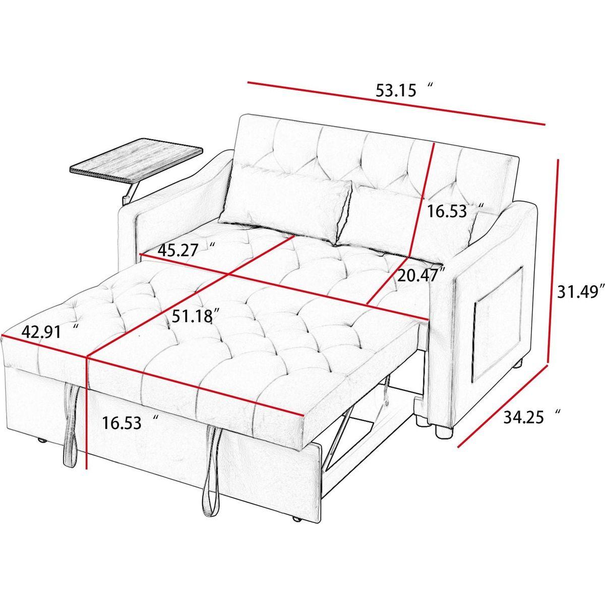 BLACK VELVET SOFA BED