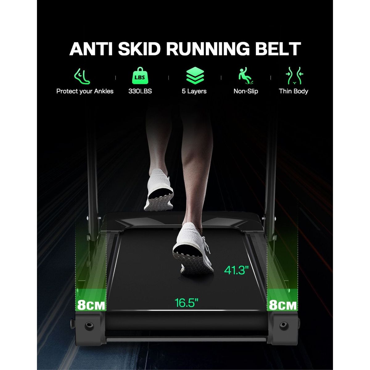 Foldable Treadmill with Incline, Folding Treadmill for Home Electric Treadmill Workout Running Machine, Handrail Controls Speed, Pulse Monitor,APP