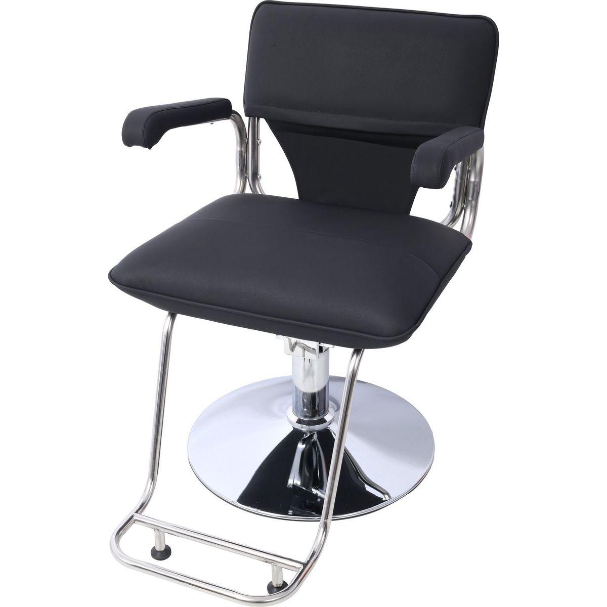 Stainless steel frame,Fashion style Hair Salon Chair Styling Heavy Duty Hydraulic Pump Barber Chair Beauty Shampoo Barbering Chair for Hair Stylist Women Man,with Barber Cape (Black)