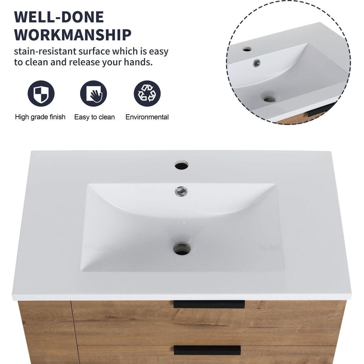 30 Inch Bathroom Vanity With Top(GGRB3020MOWH)