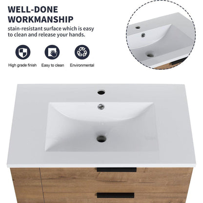 30 Inch Bathroom Vanity With Top(GGRB3020MOWH)