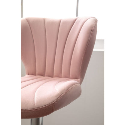 Ellston Upholstered Adjustable Swivel Barstools in Pink, Set of 2